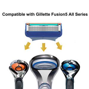 4pcs/lot Excellent Shaving 5 Layers Razor Blades Compatible for Gillette Fusion For Men Face Care or Mache 3