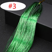 Load image into Gallery viewer, 16 Colors 90cm Party Holographic hair accessories Glitter Hair Tinsel Sparkle Extensions 150Strands Bling twinkle hair extension
