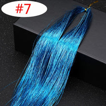 Load image into Gallery viewer, 16 Colors 90cm Party Holographic hair accessories Glitter Hair Tinsel Sparkle Extensions 150Strands Bling twinkle hair extension
