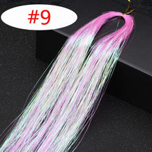 Load image into Gallery viewer, 16 Colors 90cm Party Holographic hair accessories Glitter Hair Tinsel Sparkle Extensions 150Strands Bling twinkle hair extension
