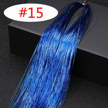 Load image into Gallery viewer, 16 Colors 90cm Party Holographic hair accessories Glitter Hair Tinsel Sparkle Extensions 150Strands Bling twinkle hair extension
