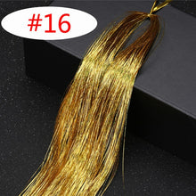 Load image into Gallery viewer, 16 Colors 90cm Party Holographic hair accessories Glitter Hair Tinsel Sparkle Extensions 150Strands Bling twinkle hair extension
