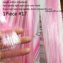 Load image into Gallery viewer, 16 Colors 90cm Party Holographic hair accessories Glitter Hair Tinsel Sparkle Extensions 150Strands Bling twinkle hair extension
