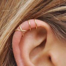 Load image into Gallery viewer, 5Pcs/Set 2019 fashion Ear Cuffs Gold Leaf Ear Cuff Clip Earrings for women Climbers No Piercing Fake Cartilage Earring
