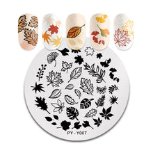 Load image into Gallery viewer, Natural Plants Flower Nail Stamping Plates Christmas Striped Line Mandala Nail Art Plate Stencil Stainless Steel Design
