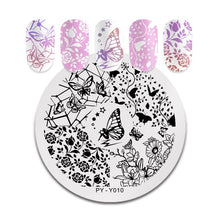 Load image into Gallery viewer, Natural Plants Flower Nail Stamping Plates Christmas Striped Line Mandala Nail Art Plate Stencil Stainless Steel Design
