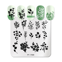 Load image into Gallery viewer, Natural Plants Flower Nail Stamping Plates Christmas Striped Line Mandala Nail Art Plate Stencil Stainless Steel Design
