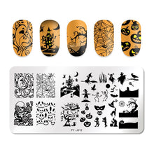 Load image into Gallery viewer, Natural Plants Flower Nail Stamping Plates Christmas Striped Line Mandala Nail Art Plate Stencil Stainless Steel Design
