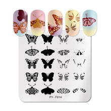 Load image into Gallery viewer, Natural Plants Flower Nail Stamping Plates Christmas Striped Line Mandala Nail Art Plate Stencil Stainless Steel Design
