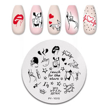 Load image into Gallery viewer, Natural Plants Flower Nail Stamping Plates Christmas Striped Line Mandala Nail Art Plate Stencil Stainless Steel Design
