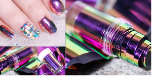 4*100cm/Roll Holographic Nail Foil Flame Dandelion Panda Bamboo Holo Nail Art Transfer Sticker Water Slide Nail Art Decals