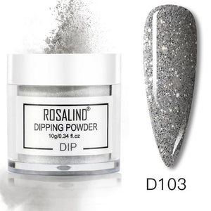 ROSALIND Dipping Powder Set Nail Holographic Glitter Dip Powder Nails Set For Manicure Gel Nail Polish 10g Chrome Pigment Powder