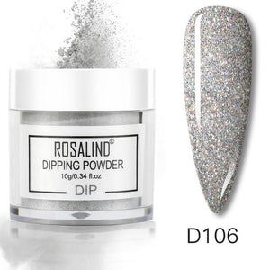 ROSALIND Dipping Powder Set Nail Holographic Glitter Dip Powder Nails Set For Manicure Gel Nail Polish 10g Chrome Pigment Powder