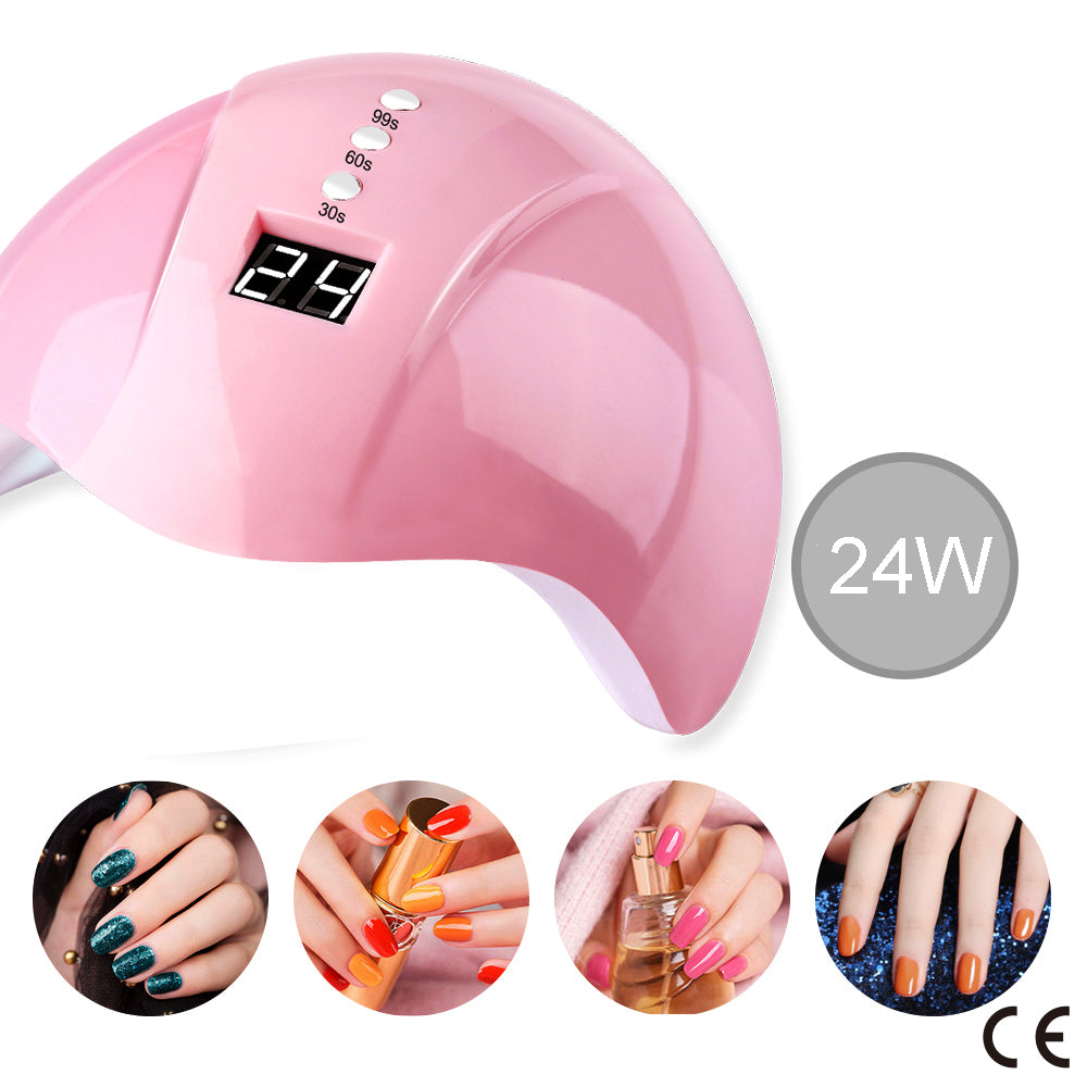 CE Certification Nail Dryer LED UV Lamp 24W For All Gels 12 Leds UV Lamp for Nail Machine Curing 30s/60s/99s Timer USB Connector