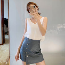 Load image into Gallery viewer, Womens Tops and Blouses Chiffon Women Blouses Sleeveless V-Neck White Women Shirts Plus Size Korean Fashion Clothing
