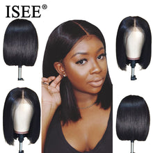 Load image into Gallery viewer, Straight Short Human Hair Wigs 360 Lace Frontal Wig Straight Bob Lace Front Wigs
