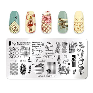 Lace Flower Animal Nail Stamping Plates Marble Image Stamp Templates Geometric  Printing Stencil Tools