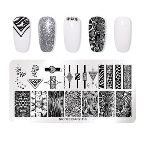 Lace Flower Animal Nail Stamping Plates Marble Image Stamp Templates Geometric  Printing Stencil Tools