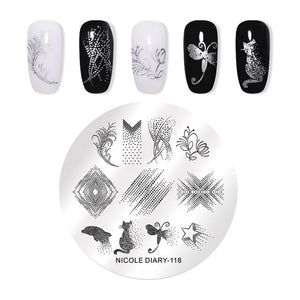 Lace Flower Animal Nail Stamping Plates Marble Image Stamp Templates Geometric  Printing Stencil Tools