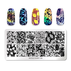 Lace Flower Animal Nail Stamping Plates Marble Image Stamp Templates Geometric  Printing Stencil Tools