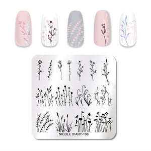 Lace Flower Animal Nail Stamping Plates Marble Image Stamp Templates Geometric  Printing Stencil Tools