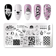 Load image into Gallery viewer, Lace Flower Animal Nail Stamping Plates Marble Image Stamp Templates Geometric  Printing Stencil Tools
