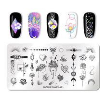 Load image into Gallery viewer, Lace Flower Animal Nail Stamping Plates Marble Image Stamp Templates Geometric  Printing Stencil Tools
