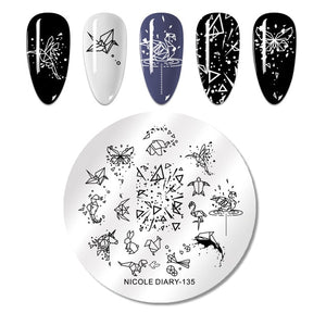 Lace Flower Animal Nail Stamping Plates Marble Image Stamp Templates Geometric  Printing Stencil Tools