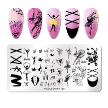 Load image into Gallery viewer, Lace Flower Animal Nail Stamping Plates Marble Image Stamp Templates Geometric  Printing Stencil Tools
