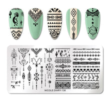 Load image into Gallery viewer, Lace Flower Animal Nail Stamping Plates Marble Image Stamp Templates Geometric  Printing Stencil Tools
