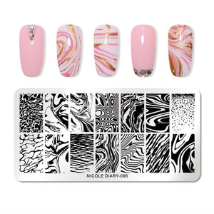 Lace Flower Animal Nail Stamping Plates Marble Image Stamp Templates Geometric  Printing Stencil Tools