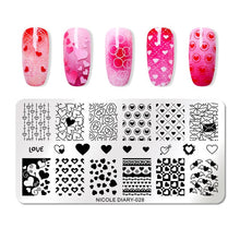 Load image into Gallery viewer, Lace Flower Animal Nail Stamping Plates Marble Image Stamp Templates Geometric  Printing Stencil Tools
