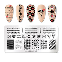 Load image into Gallery viewer, Lace Flower Animal Nail Stamping Plates Marble Image Stamp Templates Geometric  Printing Stencil Tools
