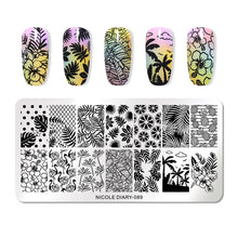 Load image into Gallery viewer, Lace Flower Animal Nail Stamping Plates Marble Image Stamp Templates Geometric  Printing Stencil Tools
