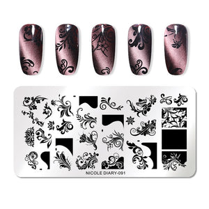 Lace Flower Animal Nail Stamping Plates Marble Image Stamp Templates Geometric  Printing Stencil Tools