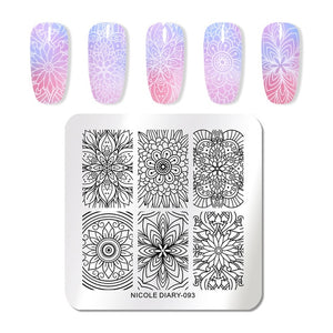 Lace Flower Animal Nail Stamping Plates Marble Image Stamp Templates Geometric  Printing Stencil Tools