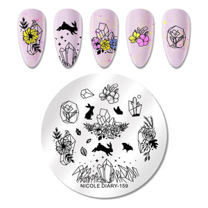 Lace Flower Animal Nail Stamping Plates Marble Image Stamp Templates Geometric  Printing Stencil Tools