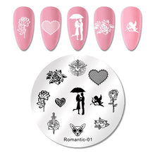 Load image into Gallery viewer, Lace Flower Animal Nail Stamping Plates Marble Image Stamp Templates Geometric  Printing Stencil Tools
