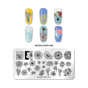 Lace Flower Animal Nail Stamping Plates Marble Image Stamp Templates Geometric  Printing Stencil Tools