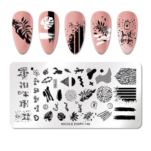 Load image into Gallery viewer, Lace Flower Animal Nail Stamping Plates Marble Image Stamp Templates Geometric  Printing Stencil Tools
