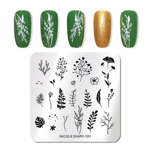 Lace Flower Animal Nail Stamping Plates Marble Image Stamp Templates Geometric  Printing Stencil Tools