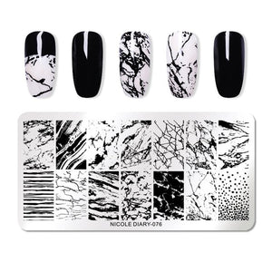 Lace Flower Animal Nail Stamping Plates Marble Image Stamp Templates Geometric  Printing Stencil Tools