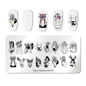 Lace Flower Animal Nail Stamping Plates Marble Image Stamp Templates Geometric  Printing Stencil Tools